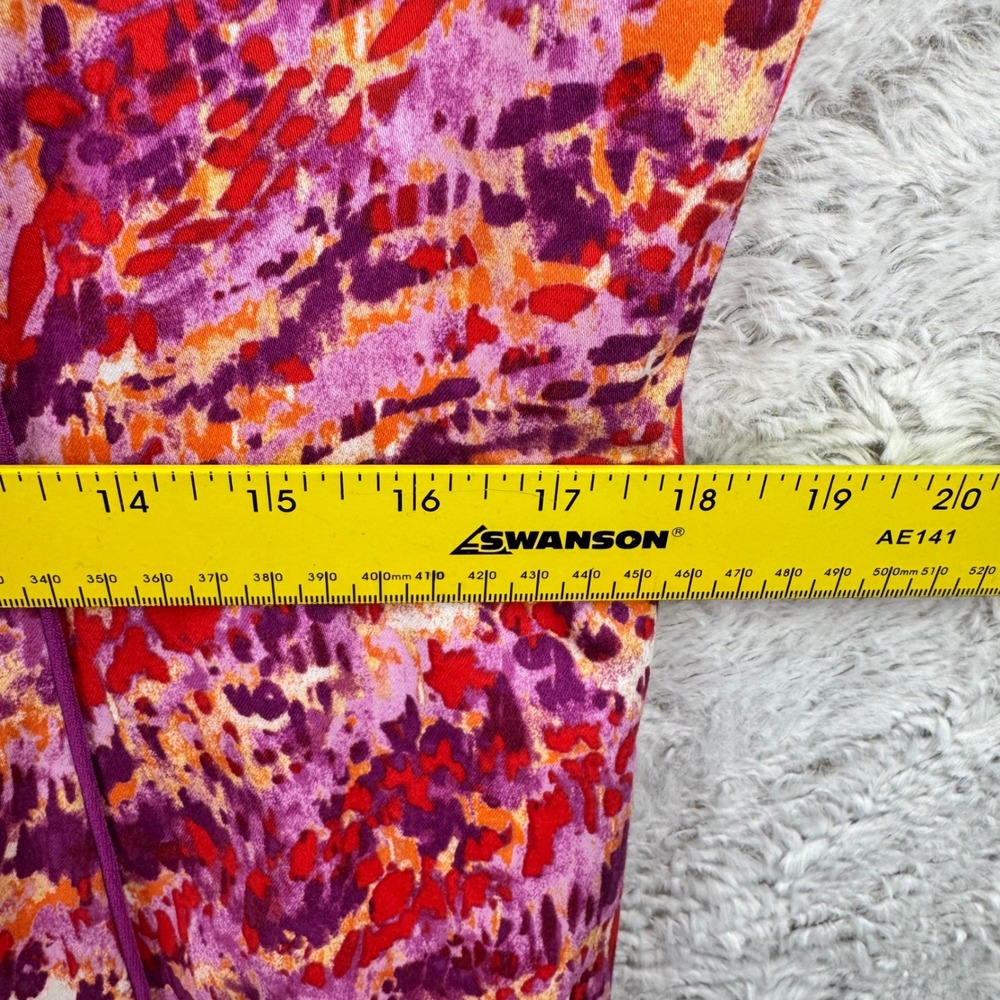Alex Marie Sheath Dress Womens 14 Purple Pink Orange Abstract Print Sleeveless - Picture 12 of 14